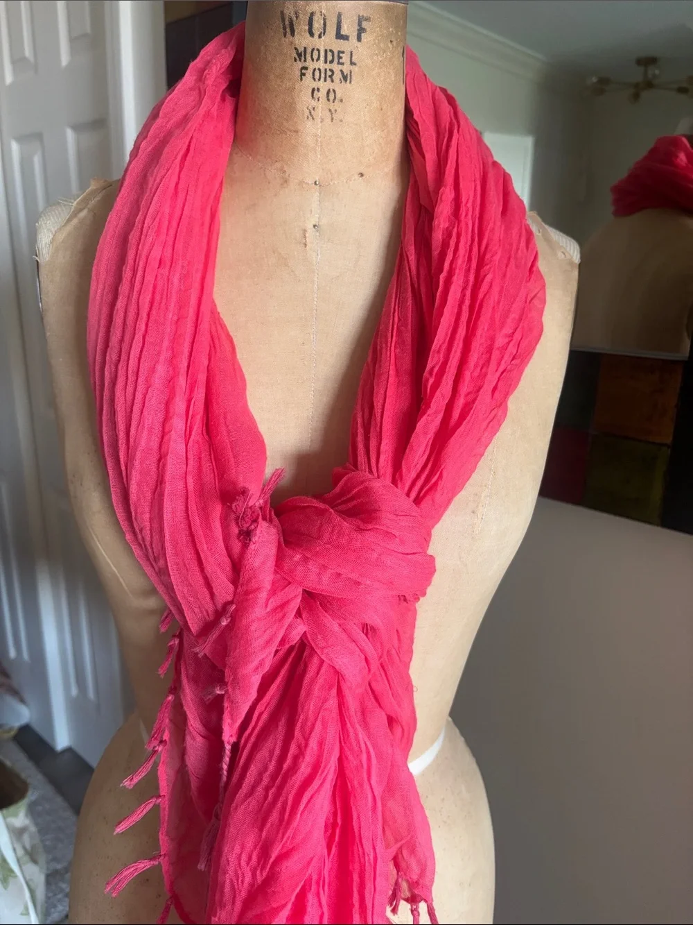 Bright Pink Lightweight Tassel Scarf - Women Accessories